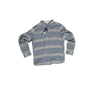 Jetty Men's Button Up Shirt Size L Blue Striped Long Sleeve